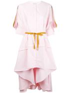 Palmer / Harding Asymmetrical Hem Tie Waist Dress - Pink & Purple