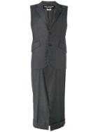 Junya Watanabe Comme Des Garçons - Long Tunic Waistcoat - Women - Cupro/wool - S, Grey, Cupro/wool