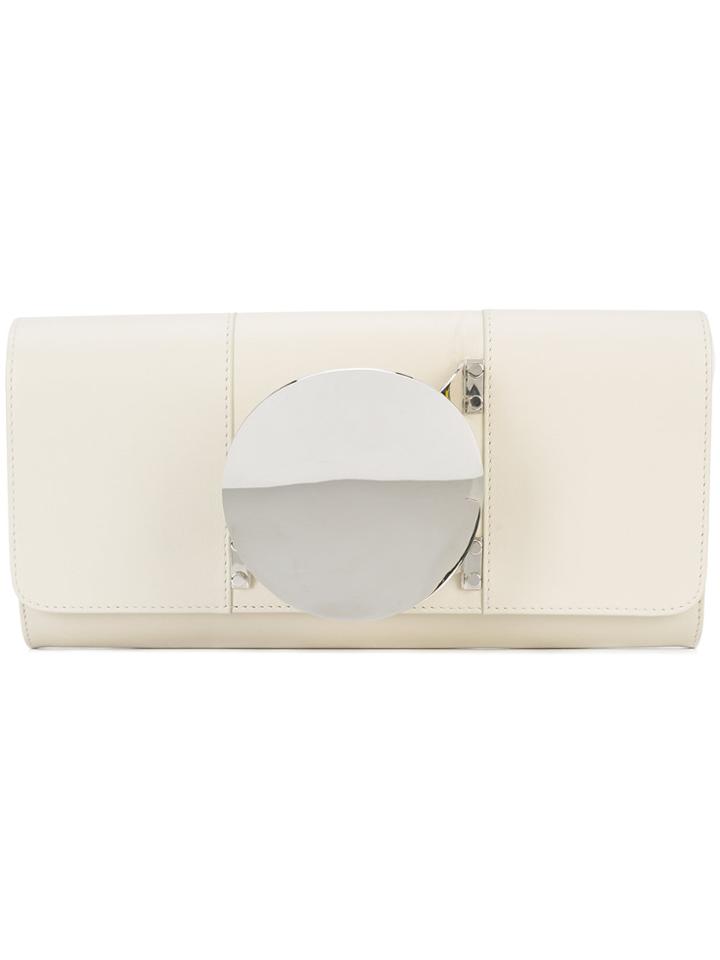 Perrin Paris Round Embellished Clutch - Nude & Neutrals