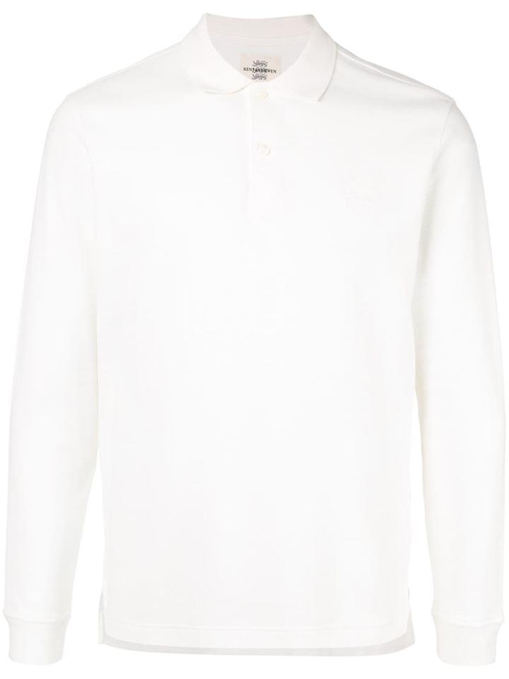 Kent & Curwen Long Sleeve Polo Shirt - Neutrals