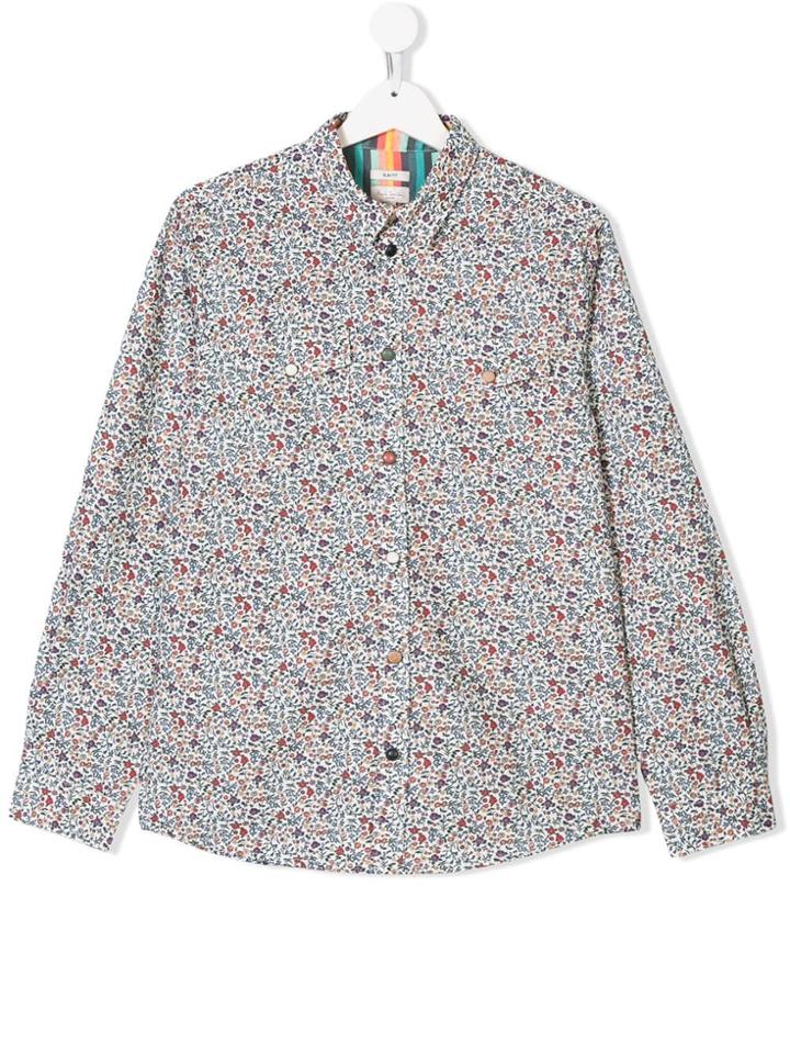 Paul Smith Junior Teen Floral Print Shirt - White