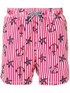 Mc2 Saint Barth Anchor Print Swim Shorts - Red