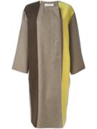 Marni Colour Block Coat, Women's, Size: 42, Brown, Polyamide/virgin Wool