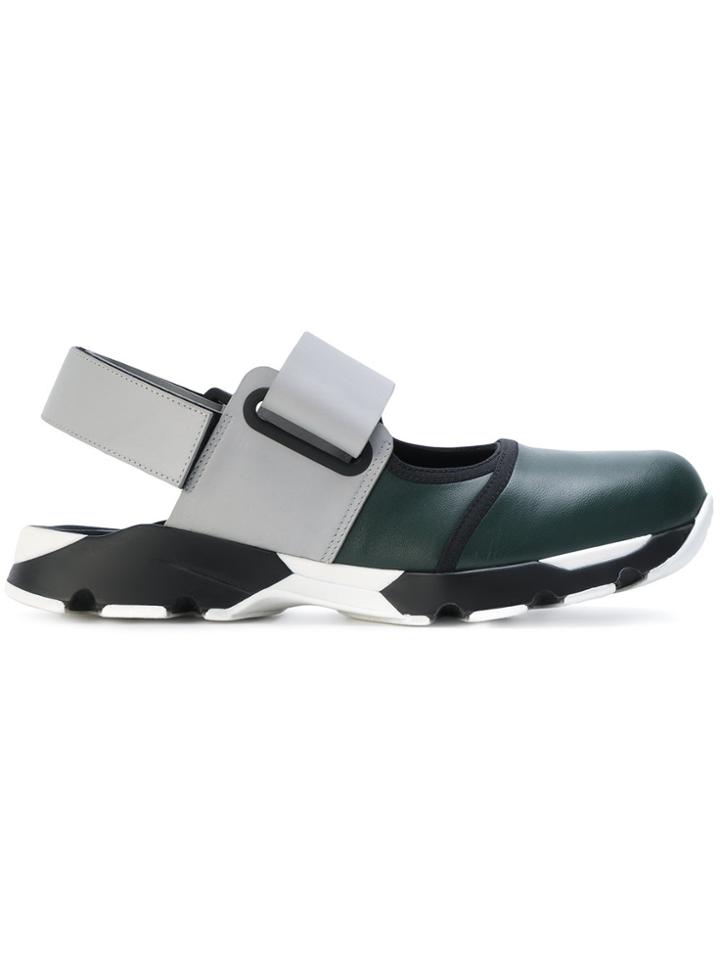 Marni Colour Block Sneaker Sandals - Green