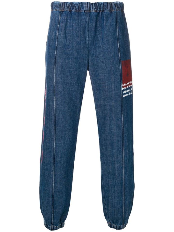 Off-white Leonardo Da Vinci Quote Jeans - Blue