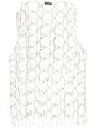 Raf Simons Leather Cut Out Tank Top - White
