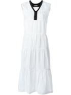 Minä Perhonen - Gathered Dress - Women - Silk/linen/flax - 42, White, Silk/linen/flax