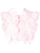 Alberta Ferretti Ruffled Sleeveless Shirt - Pink