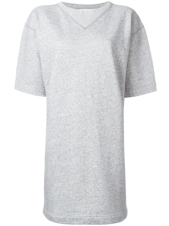 Isabel Marant Étoile Bruce Short Sleeved Dress, Women's, Size: 40, Grey, Cotton/polyester
