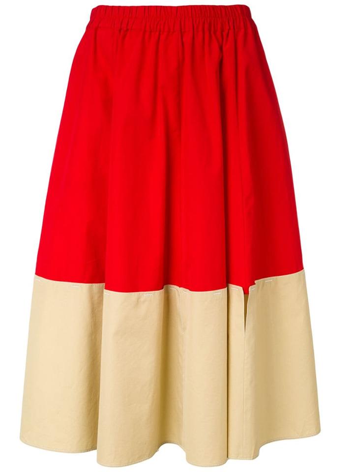 Marni Colour Block Skirt - Red