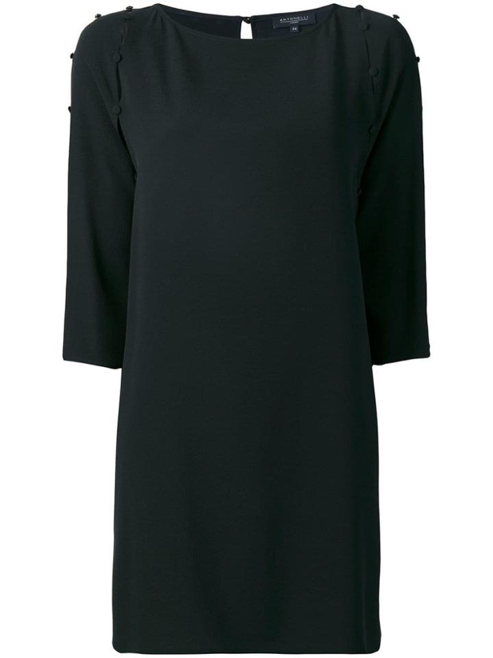 Antonelli Buttoned Sleeves Dress - Black