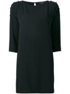 Antonelli Buttoned Sleeves Dress - Black