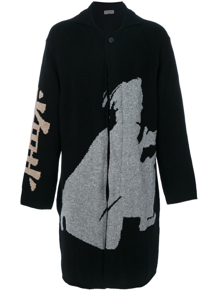 Yohji Yamamoto Embroidered Cardigan - Black