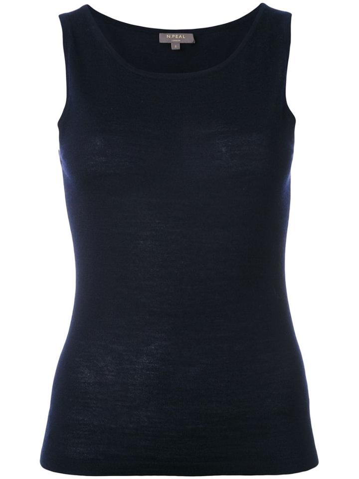 N.peal Cashmere Super Fine Shell Top - Blue