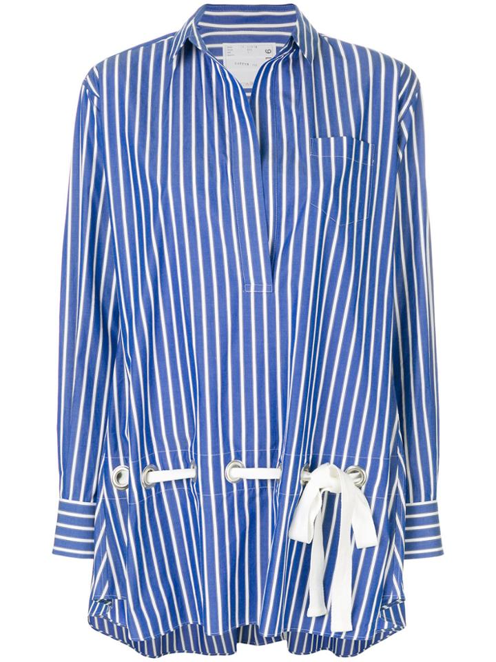 Sacai Ribbon Tie Shirt - Blue