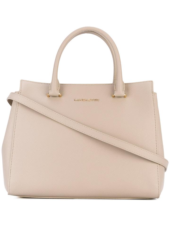 Lancaster - Logo Stamp Tote - Women - Leather - One Size, Nude/neutrals, Leather
