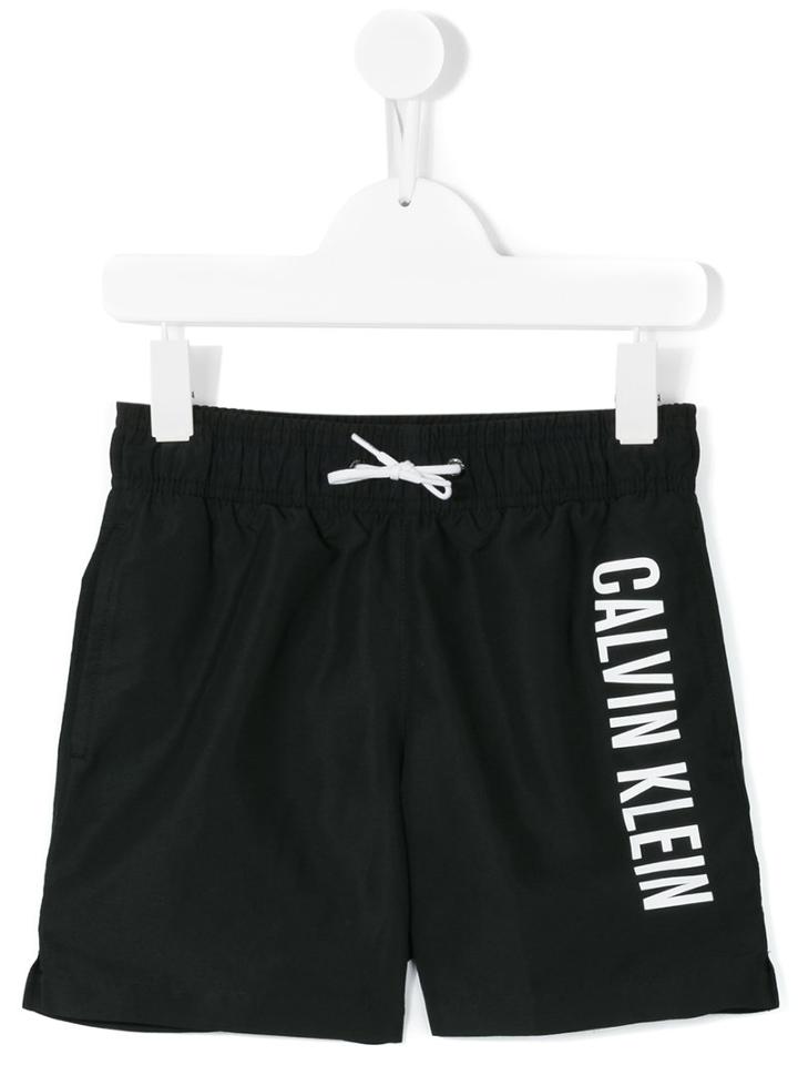 Calvin Klein Kids - Printed Swim Shorts - Kids - Polyester - 12 Yrs, Black