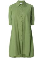Ultràchic Cropped Sleeves Shirt Dress - Green