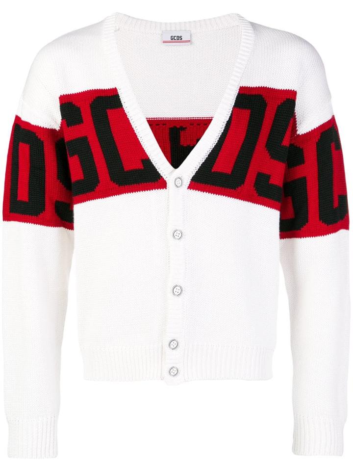 Gcds Knit Logo Cardigan - White
