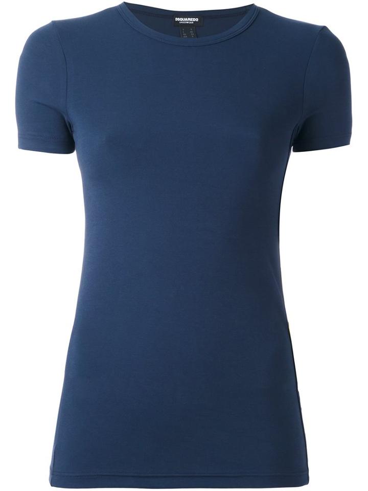 Dsquared2 Logo T-shirt, Women's, Size: Medium, Blue, Cotton/spandex/elastane