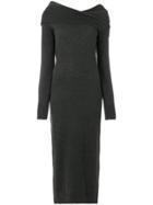 Theory Off-shoulder Knitted Dress - Grey
