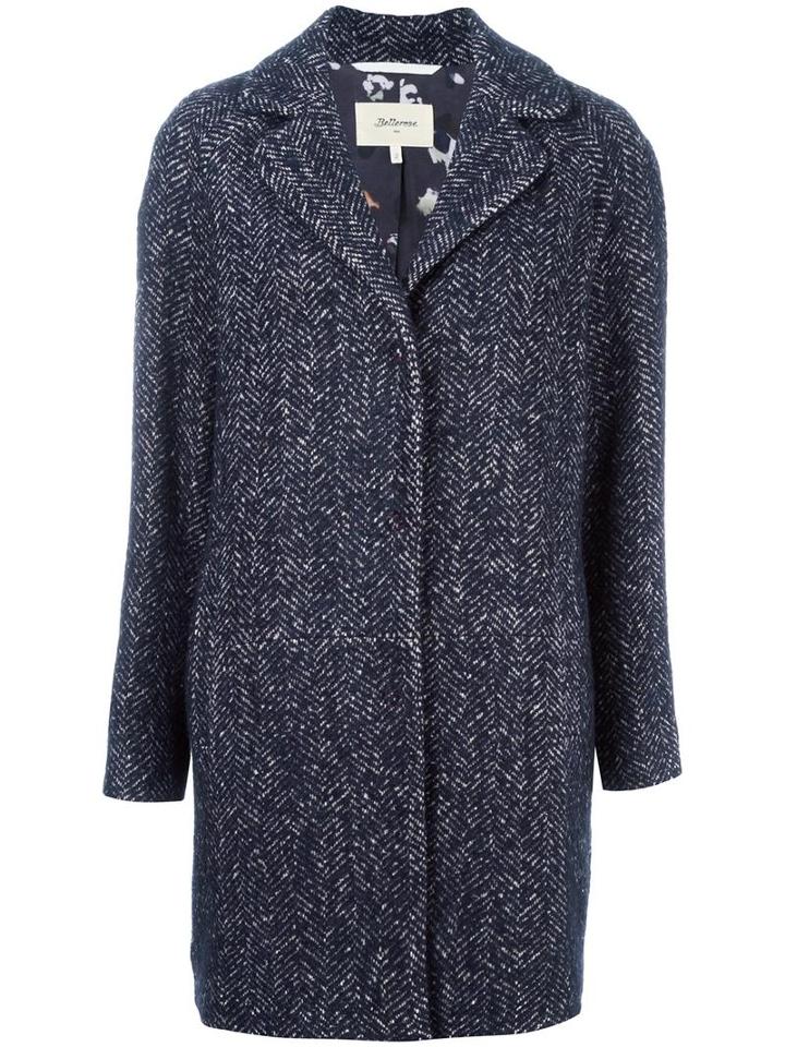 Bellerose Concealed Fastening Coat, Women's, Size: 2, Blue, Viscose/polyester/acrylic/other Fibers