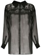 Andrea Bogosian Silk Sheer Shirt - Black