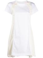 Sacai Ruffled Panel T-shirt Dress - White