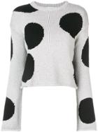 Derek Lam 10 Crosby Cropped Polka Dot Sweater - Grey