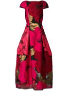 Talbot Runhof Oversized Poppy Print Dress - Pink & Purple
