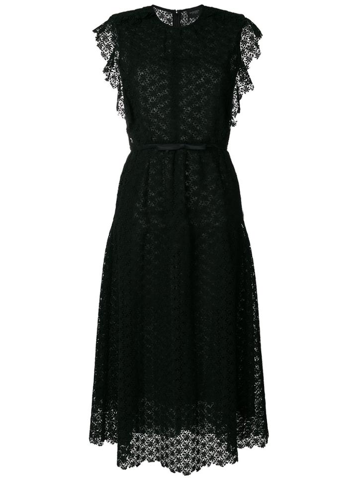 Giambattista Valli Belted Lace Midi Dress - Black