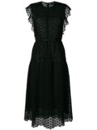 Giambattista Valli Belted Lace Midi Dress - Black