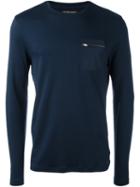 Michael Kors Zipped Pocket Longsleeved T-shirt, Men's, Size: Medium, Blue, Cotton