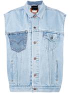 Erika Cavallini - Sleeveless Denim Jacket - Women - Cotton - One Size, Women's, Blue, Cotton