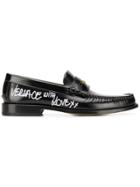 Versace 'with Love' Side Stamp Loafers - Black