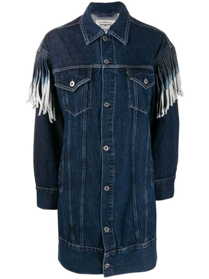 Levi's Fringed Sleeve Denim Dress - Blue