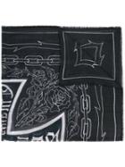 Enfants Riches Deprimes - Linear Print Scarf - Women - Viscose - One Size, Black, Viscose