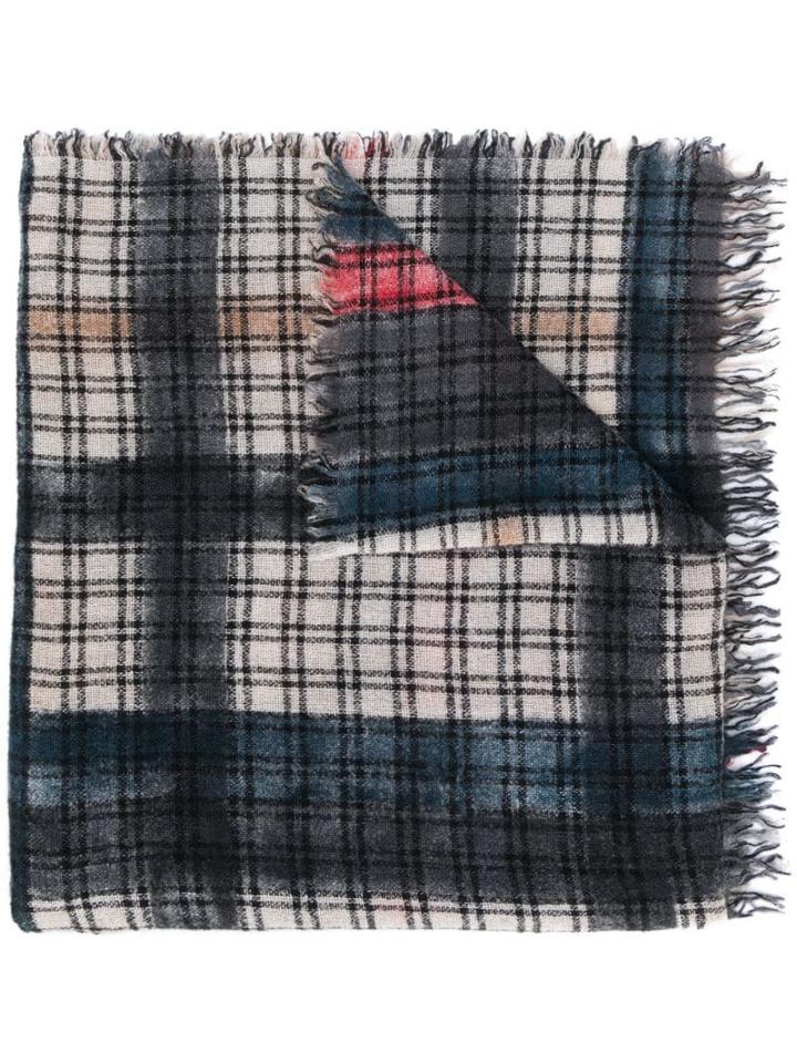 Faliero Sarti Plaid Scarf - Black