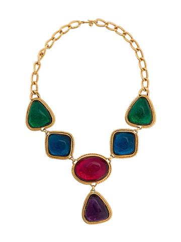 Kenneth Jay Lane 1990s Vintage Kenneth Jay Lane Jewel Toned Necklace -
