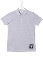 Moschino Kids Teen Logo Patch Polo Shirt - Grey