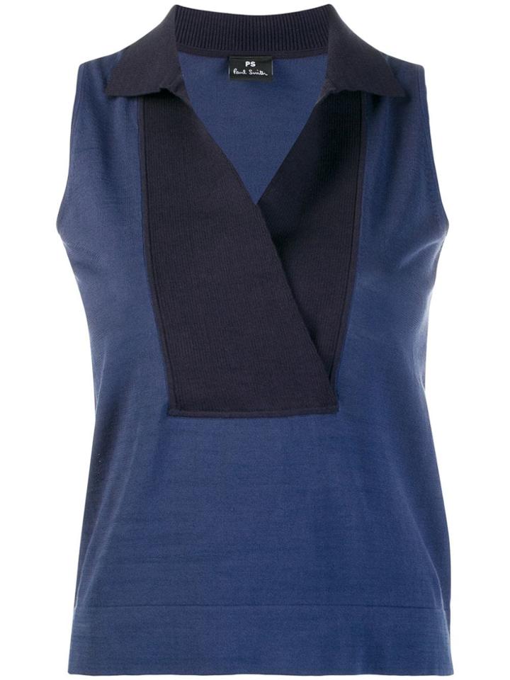 Ps Paul Smith Sleeveless Polo Top - Blue