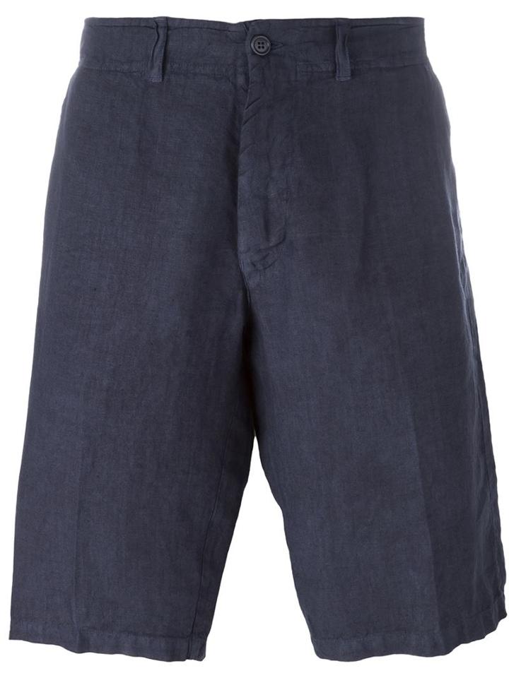 Corneliani Bermuda Shorts, Men's, Size: 50, Blue, Linen/flax/cotton