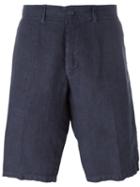 Corneliani Bermuda Shorts, Men's, Size: 50, Blue, Linen/flax/cotton