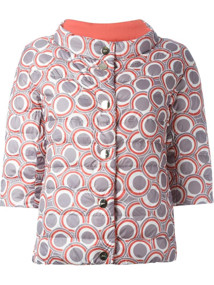 Herno Printed Padded Jacket, Women's, Size: 44, Red, Polyester/polyamide/polyurethane/feather Down