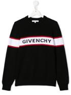 Givenchy Kids Teen Intarsia Logo Sweater - Black