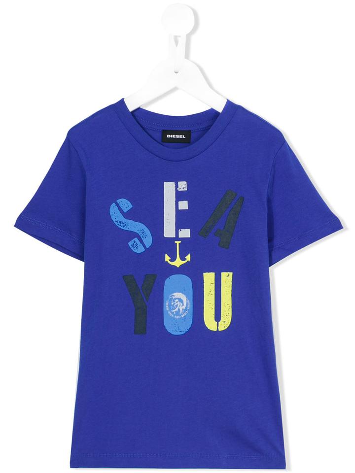 Diesel Kids - Tayalk T-shirt - Kids - Cotton - 6 Yrs, Boy's, Blue