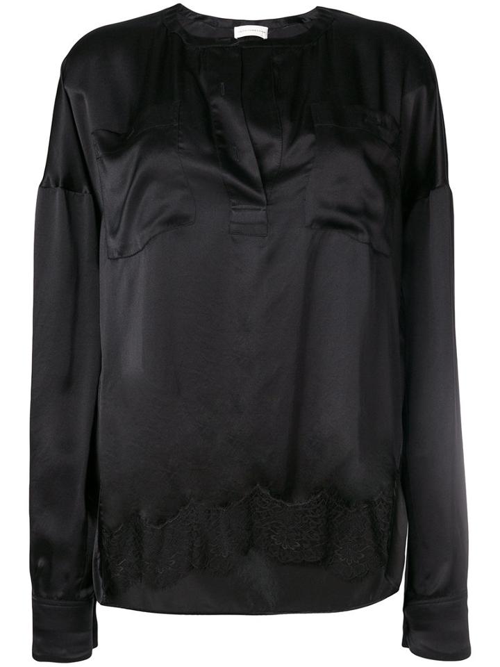 Faith Connexion - Lace Trim Top - Women - Silk/polyamide - S, Black, Silk/polyamide