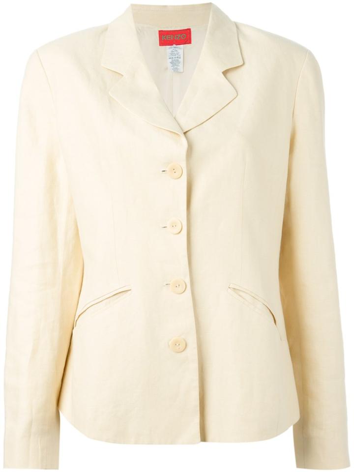 Kenzo Vintage Single Breasted Blazer - Nude & Neutrals