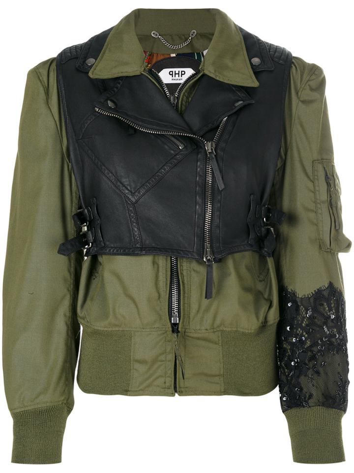 Pihakapi Contrast Panel Jacket - Green