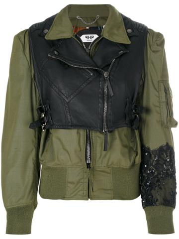 Pihakapi Contrast Panel Jacket - Green